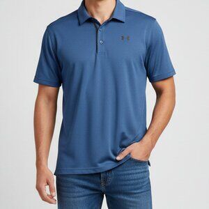 Under Armour HeatGear Men’s Polo Shirt Blue Short Sleeve Size Medium